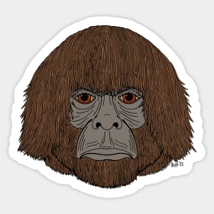 Bigfoot Portrait 2 (Human-Like) Sticker